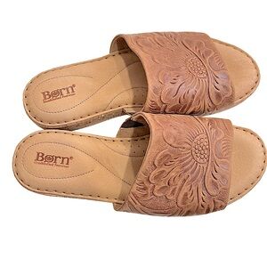 Born | Fishlake Leather Embossed Slide Sandal